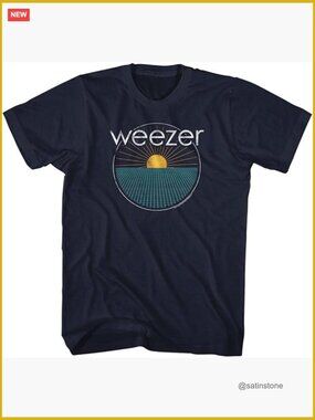 Weezer Rock Band Graphic Tee Short Sleeve Cotton T-Shirt